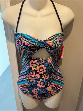 Bikini Nation One Piece Bandeau Bikini Swimsuit Swimwear 4/25 New